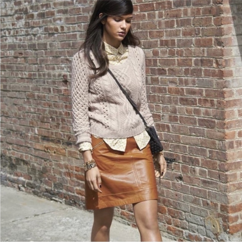 Buttery soft leather mini skirt